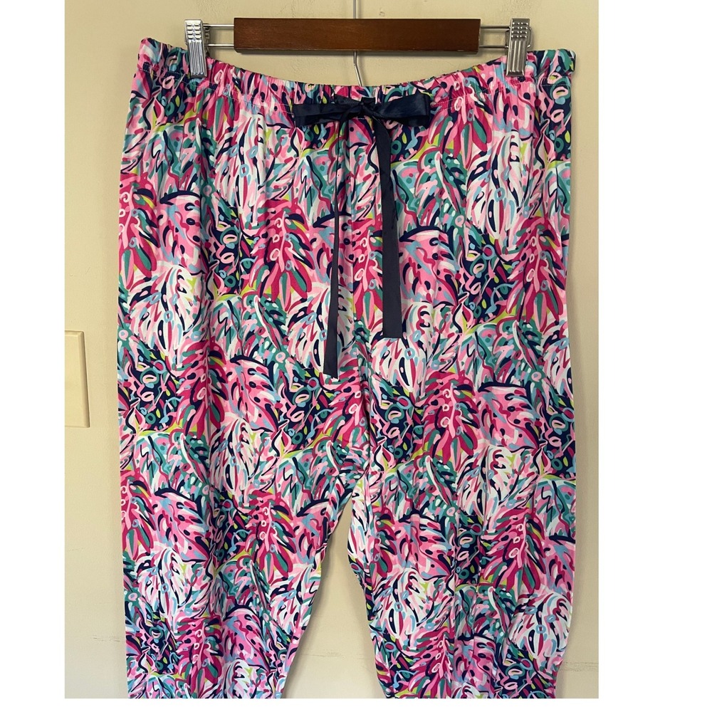 Simply Southern‎ Lounge Pajama Jogger Pants XXL Pink Blue Colorful Drawstring